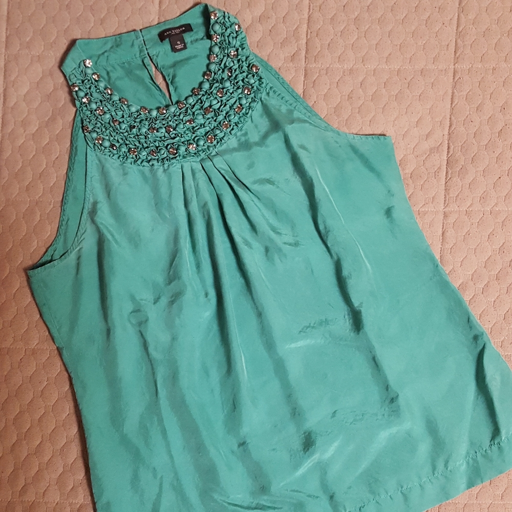 Silk Embellished Blouse by Ann Taylor